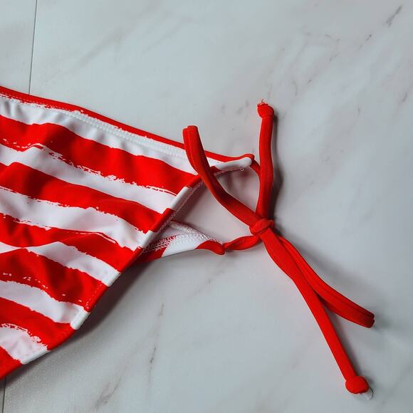 Xhilaration Red and White Stripe Bikini Bottoms Size XL - Picture 4 of 5